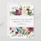 ブルガンディブーケブライダルシャワー招待 招待状 (裏面)