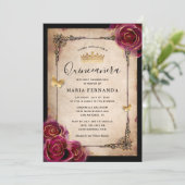 ブルガンディプラム金ゴールドエレガントバラキンセアニェラ 招待状 (スタンド正面)