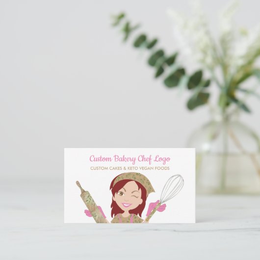 ブルガンディヘアユーカリプティスペストリーベジタリアンベーカリー 名刺 (スタンド正面)