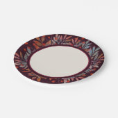 ブルガンディベリー&ティール(緑がかった色)グリーン離れアイボリー ペーパープレート (アングル)