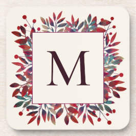 ブルガンディベリー&紅葉モノグラム コースター