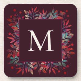 ブルガンディベリー&紅葉モノグラム コースター