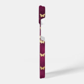 ブルガンディベルベットゴールデン蝶iPhone 14ケース iPhoneケース (左側面)