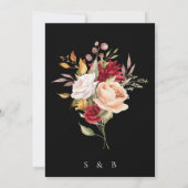 ブルガンディベージュオンブラック秋フローラ 招待状 (裏面)