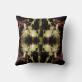 ブルガンディベージュグリーンブラックシンメトリックスモザイク クッション (裏面)