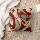 ブルガンディベージュタウペフローフローラアートデザイン クッション (ブランケット)