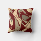 ブルガンディベージュタウペフローフローラアートデザイン クッション (裏面)