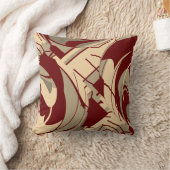 ブルガンディベージュタウペラシュ離れフローラアートデザイン クッション (ブランケット)