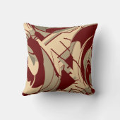 ブルガンディベージュタウペラシュ離れフローラアートデザイン クッション (裏面)