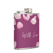 ブルガンディペタルデザインビニール包まれたフラスコ フラスク (右)