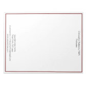 ブルガンディホワイトミニマリストビジネスプロフェッショナル ノートパッド (正面)