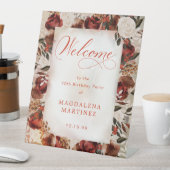 ブルガンディホワイトローズ70th誕生日へようこそ 台座サイン (インサイチュ)