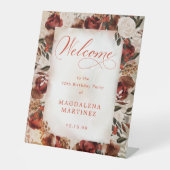 ブルガンディホワイトローズ70th誕生日へようこそ 台座サイン (正面)