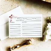 ブルガンディボウブライダルシャワーレシピカード エンクロージャーカード