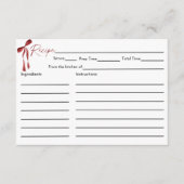 ブルガンディボウブライダルシャワーレシピカード エンクロージャーカード (正面)