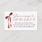 ブルガンディボウブライダルシャワーレシピ要求 エンクロージャーカード (正面)