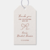 ブルガンディボウブライダルシャワー ギフトタグ (正面)