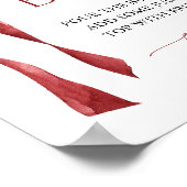 ブルガンディボウミモサバーブライダルシャワーサイン ポスター (角)