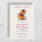 ブルガンディボホバラパンパスレモンティーブライダルシャワー 招待状 (正面/裏面)