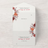 ブルガンディボホバラフローラパンパスグラス結婚ズ オールインワン招待状 (外側)