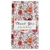 ブルガンディボホバラフローラパンパスグラス結婚ズ スモールペーパーバッグ (正面)