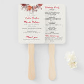 ブルガンディボホバラフローラパンパスグラス結婚ズ ハンドファン (正面&裏面)