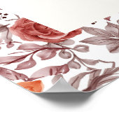 ブルガンディボホバラフローラパンパスグラス結婚ズ ポスター (角)