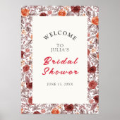 ブルガンディボホバラフローラパンパスグラス結婚ズ ポスター (正面)