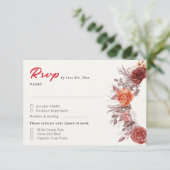 ブルガンディボホバラフローラパンパスグラス結婚ズ 出欠カード (スタンド正面)