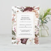 ブルガンディボホフローラウェディングレセプション招待状 招待状 (スタンド正面)