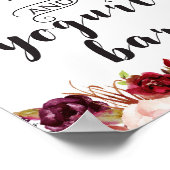 ブルガンディボホフローラサイン – ドーナツとヨーグルトバー ポスター (角)