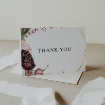 ブルガンディボホフローラサンキューカード