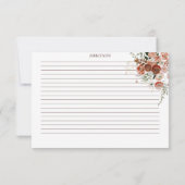 ブルガンディボホフローラブライダルシャワーレシピカード サンキューカード (裏面)