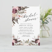 ブルガンディボホフローラブライダルシャワー 招待状 (スタンド正面)