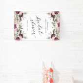 ブルガンディボホフローラブライダルシャワー 横断幕 (インサイチュ)