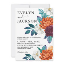 ブルガンディボホフローラ写真秋の結婚式