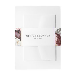 ブルガンディボホフローラ結婚式招待状ベリーバンド 招待状ベリーバンド