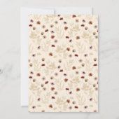 ブルガンディボホワイルドフラワーブライダルシャワー 招待状 (裏面)