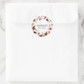 ブルガンディボホ秋ブライダルシャワー ラウンドシール (バッグ)