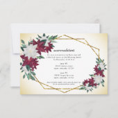 ブルガンディポインセティアホリデイ結婚ズ・アコモデーション 出欠カード (正面)