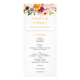 ブルガンディマウブピンクサフラン結婚式 プログラム