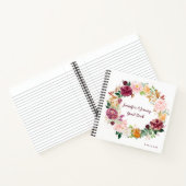 ブルガンディマウヴ赤面素朴フローラゲストブック ノートブック (内部)