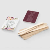 ブルガンディマルサラアンドピーチフローラ結婚式 プログラム ハンドファン (組立なし)