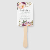 ブルガンディマルサラアンドピーチフローラ結婚式 プログラム ハンドファン (正面)