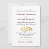 ブルガンディマルサラエレガント金ゴールド結婚式招待状 招待状 (正面)