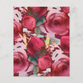 ブルガンディマルサラバジェットフローラ結婚式招待状 (裏面)