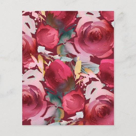 ブルガンディマルサラバジェットフローラ結婚式招待状 (裏面)