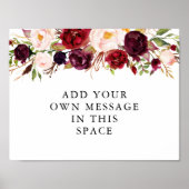 ブルガンディマルサラビニールカスタムサイン ポスター (正面)