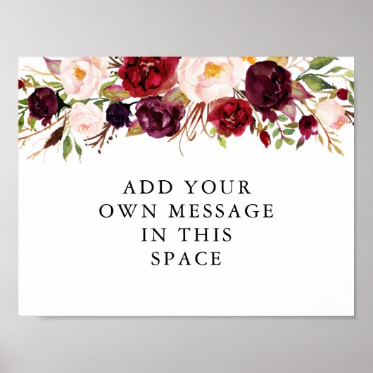 ブルガンディマルサラビニールカスタムサイン ポスター (正面)