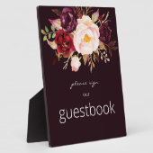 ブルガンディマルサラフローラゲストブックサイン暗赤色 フォトプラーク (側面)